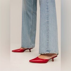 Reformation Wilda Pointed Toe Kitten Mule